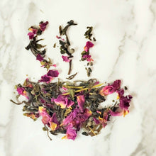 Load image into Gallery viewer, Tea cup-shaped leaves tea blend featuring Rose Petals, Vitex Berries and Green tea for our Women's Blend Tea
