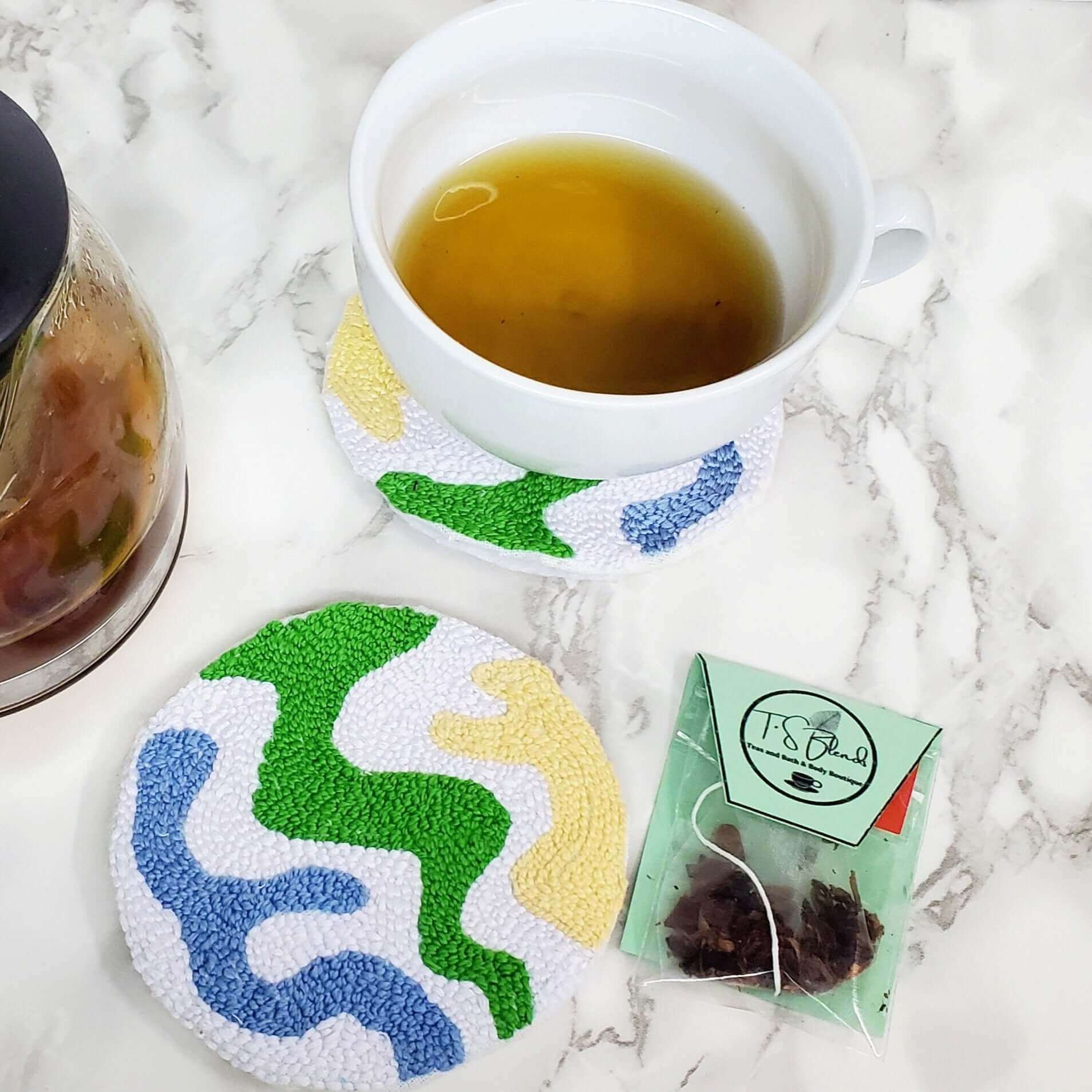 Tea-riffic Tea Coasters Punch Needle