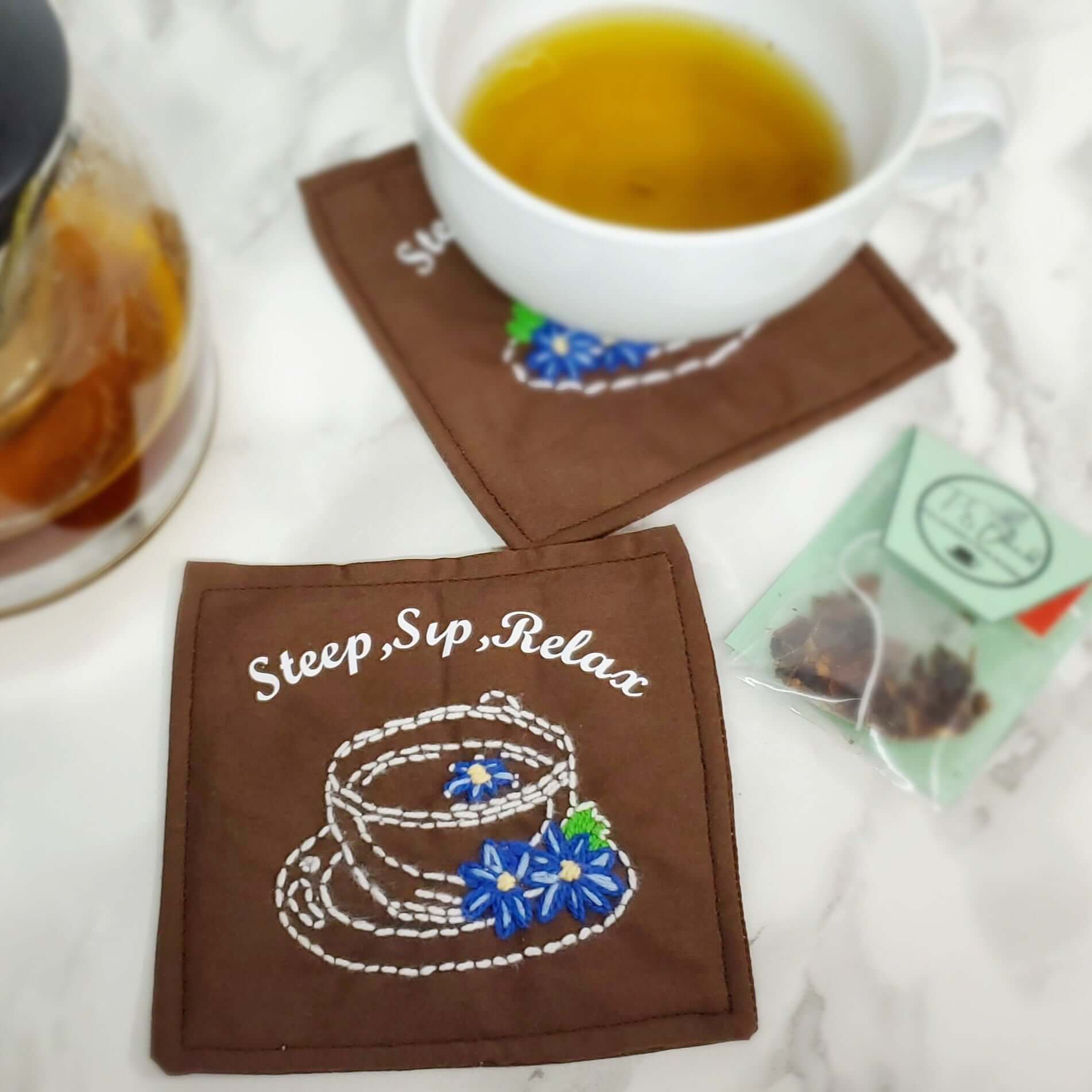 Hand Embroidery Tea Coaster