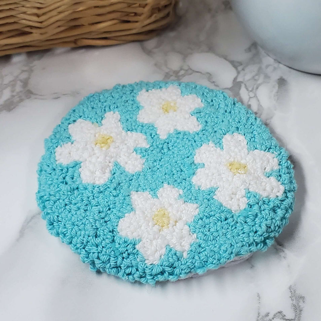 Daisy Flower Tea Coasters Punch Needle