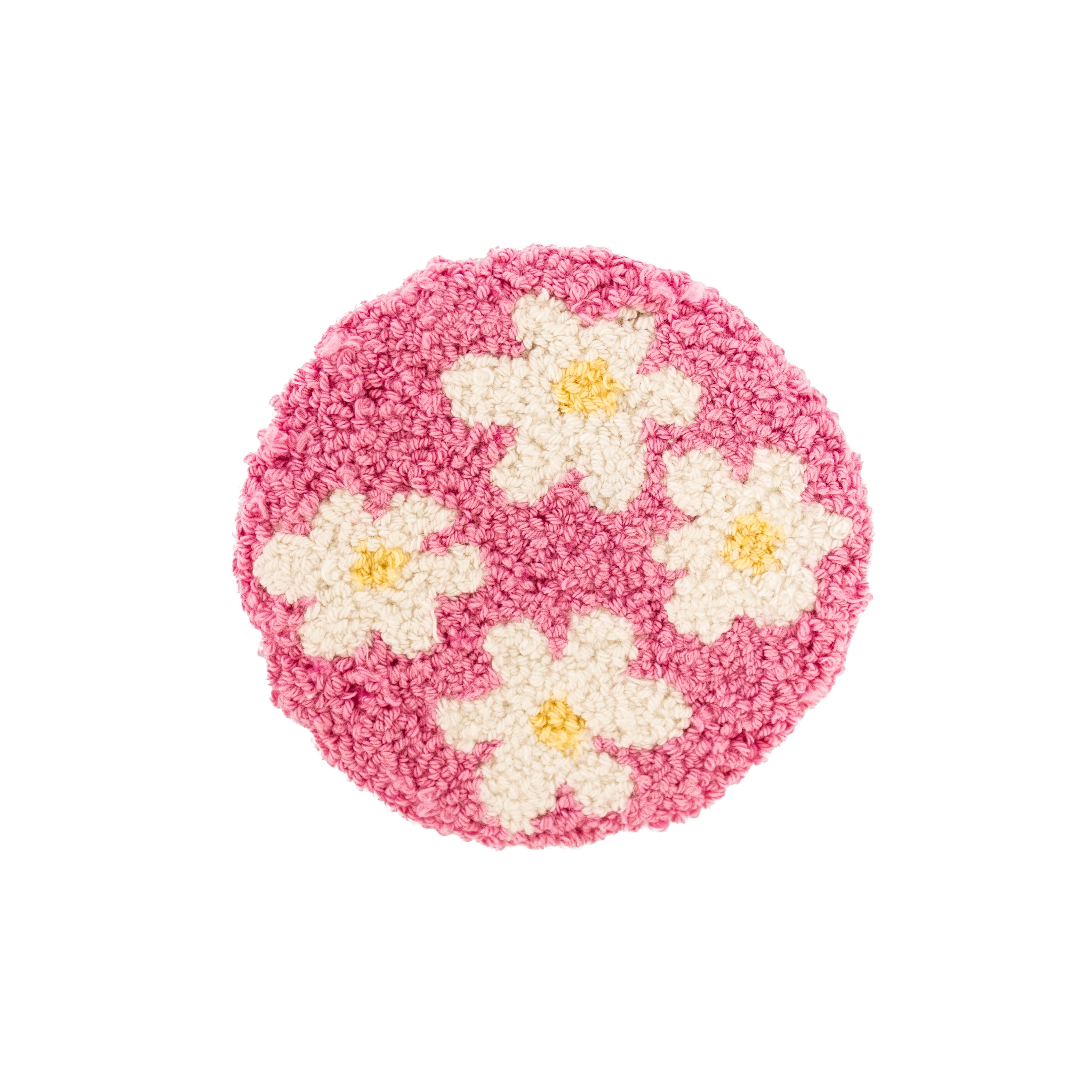 Daisy Flower Tea Coasters Punch Needle