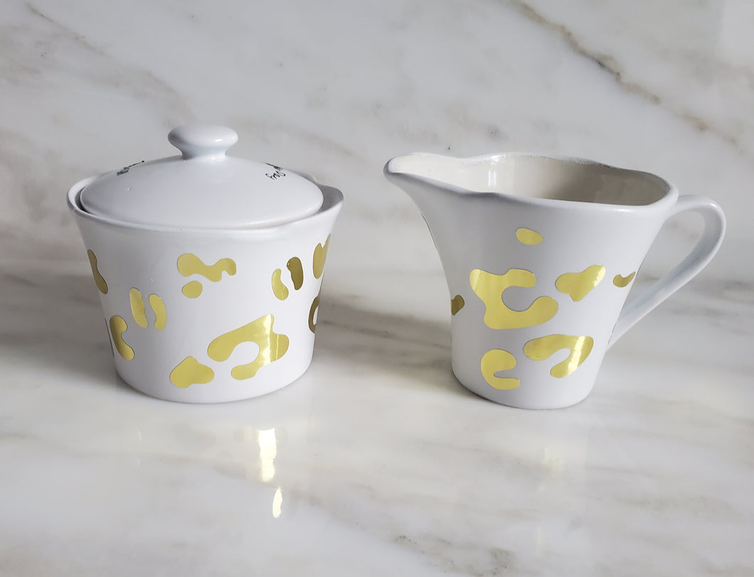 Creamer and Sugar Bowl Set (Animal Print Design)